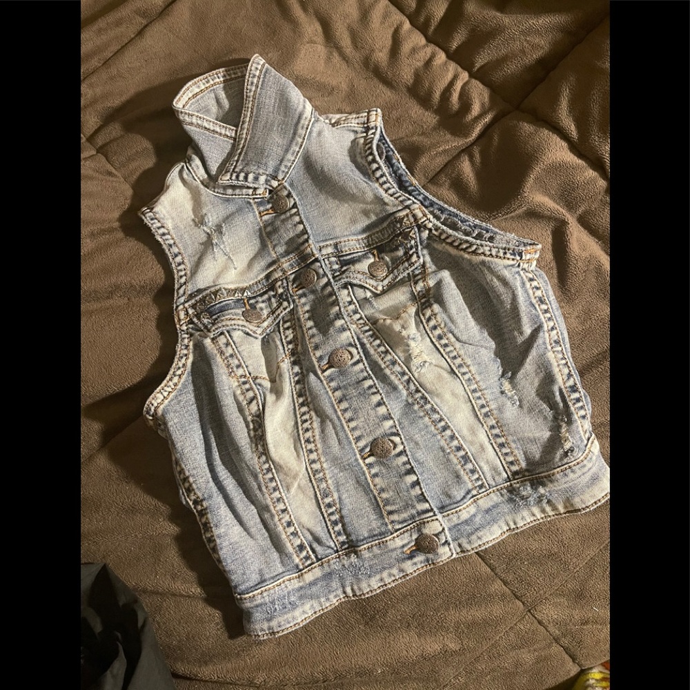 Silver Jean waistcoat vest